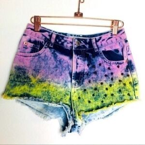 Top Shop Moto Hombre embellished shorts raw Hem size 26 BoxP